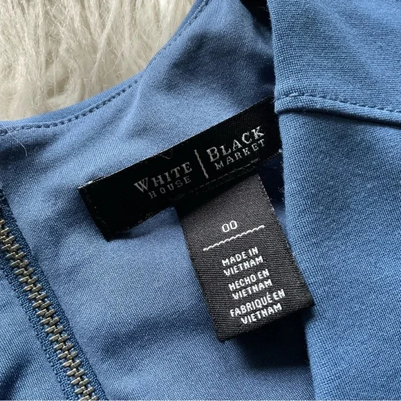 WHBM Seamed Sheath Dress Blue - Picture 3 of 5